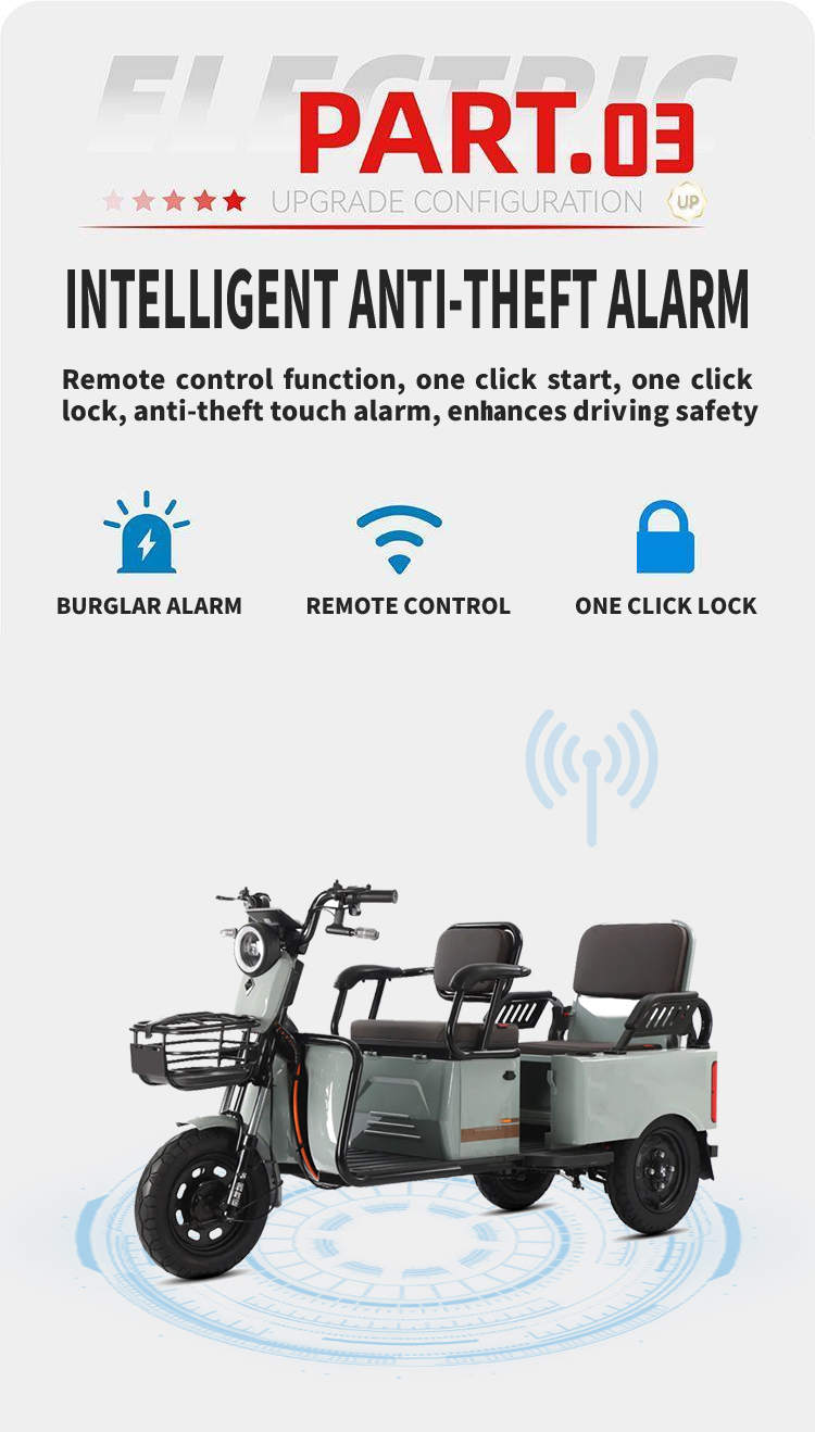 300-10 vacuum tires on Shengkai SKP-ENP01 electric recreational tricycle for a comfortable ride